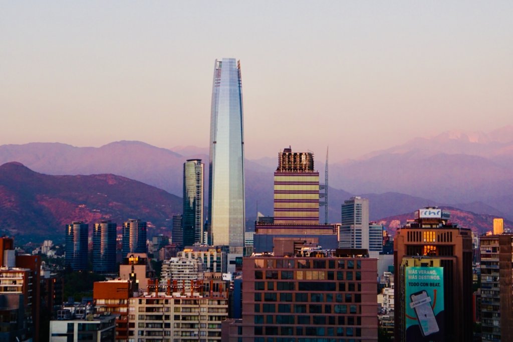 Santiago de Chile bei Sonnenuntergang